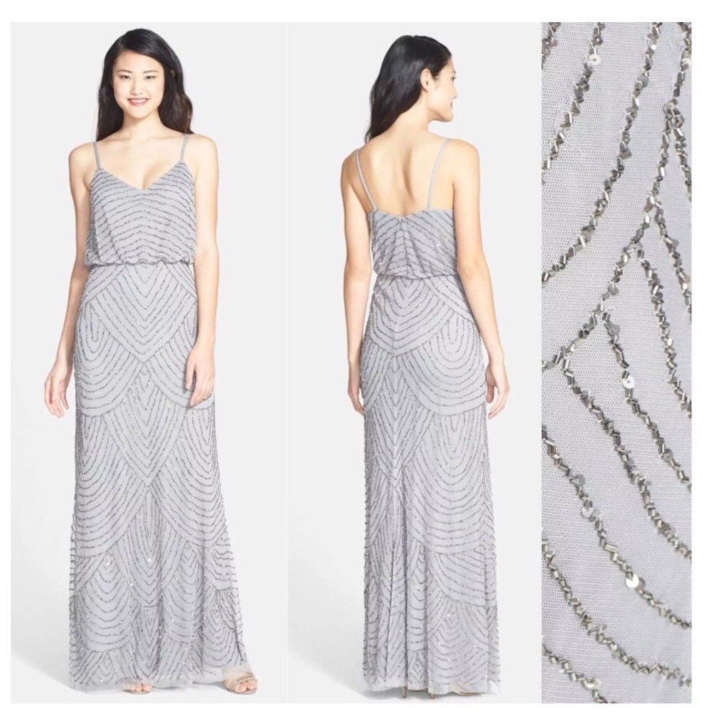 NEW Adrianna Papell Embellished Blouson Gown